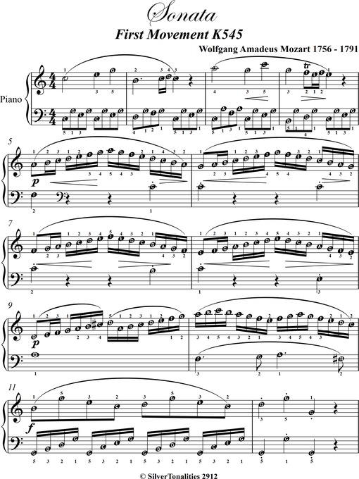 Title details for Sonata in C Major K545 First Movement Easy Piano Sheet Music by Wolfgang Amadeus Mozart - Wait list